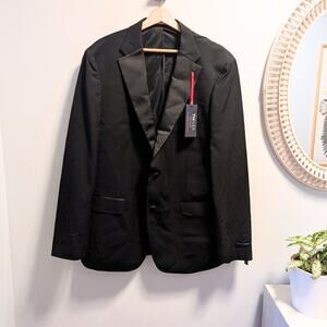 TOMMY HILFIGER Men's Modern-Fit Flex Stretch Tuxedo Jacket, Black 46L NWT $480